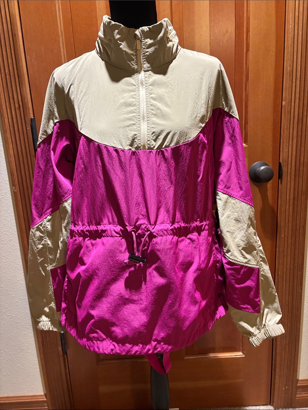 lululemon athletica Colorblock Anorak Jacket - Fuchsia & Cream